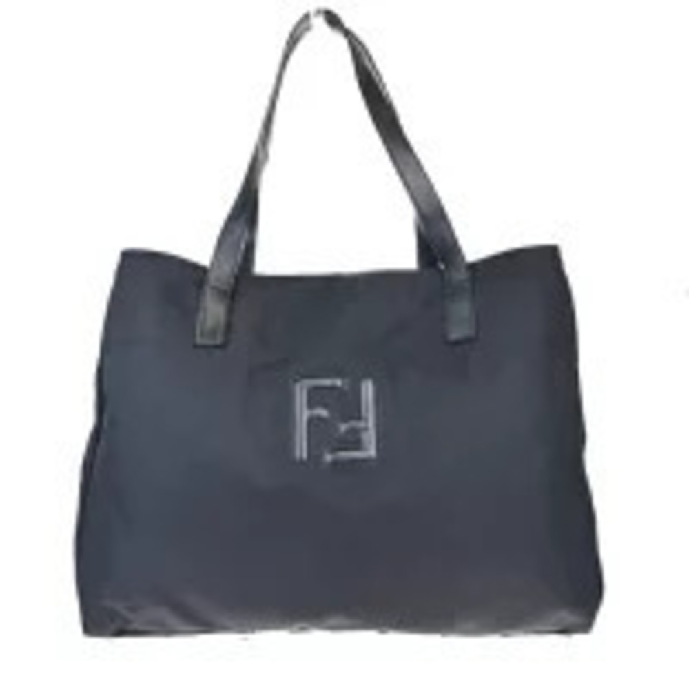 Fendi Shoulder Bag Tote Black Leather